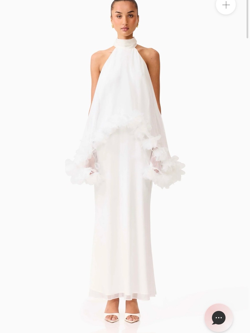 Elliatt Poppy Cape Gown in White